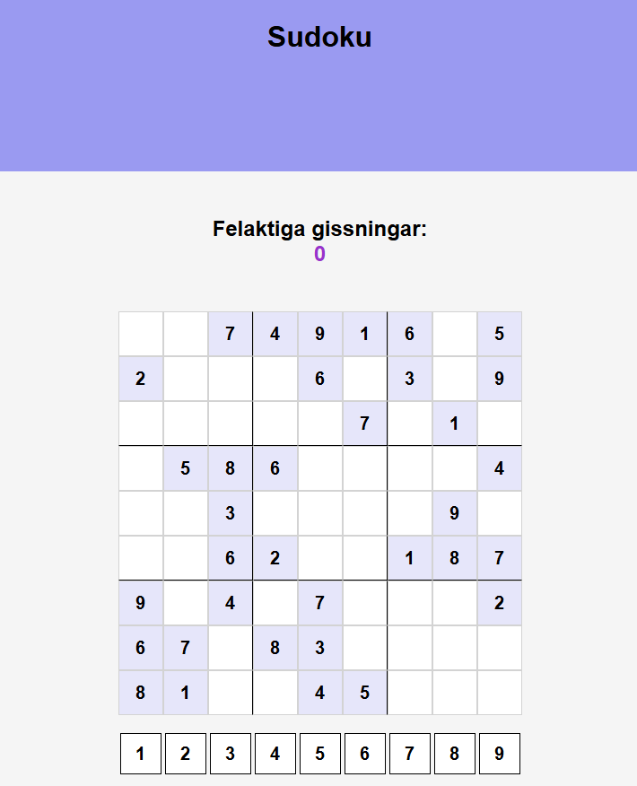 Bild på Sudoku